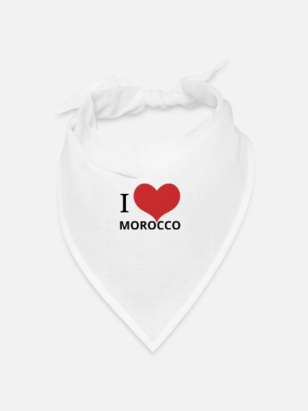 ICH LIEBE MAROKKO - Bandana Dreieckstuch - Weiß