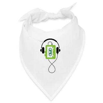 Ein klassischer Walkman - Bandana Dreieckstuch - Weiß - Vorne