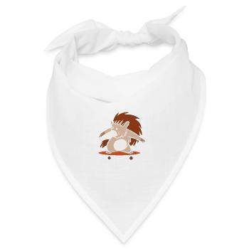 Igel Skaten Wasserskater Geschenk - Bandana Dreieckstuch - Weiß - Vorne