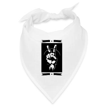 Frieden Hand Zeichen Peace - Bandana Dreieckstuch - Weiß - Vorne