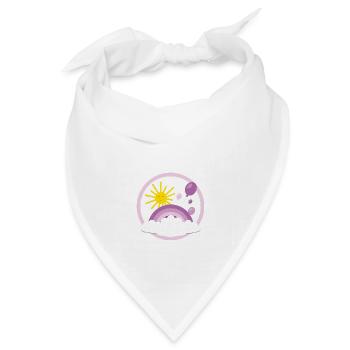 Luftiger Kinder Regenbogen in rosa. - Bandana Dreieckstuch - Weiß - Vorne