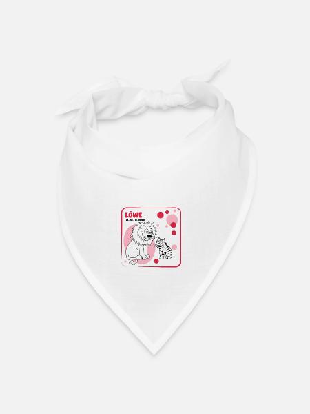 Sternzeichen Löwe - Bandana Dreieckstuch - Weiß