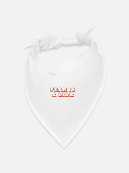 Angst ist ein Lügner - Christliche Zitate - Bandana Dreieckstuch - Weiß