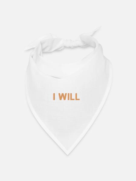 Ich werde - Christliches Zitat - Bandana Dreieckstuch - Weiß