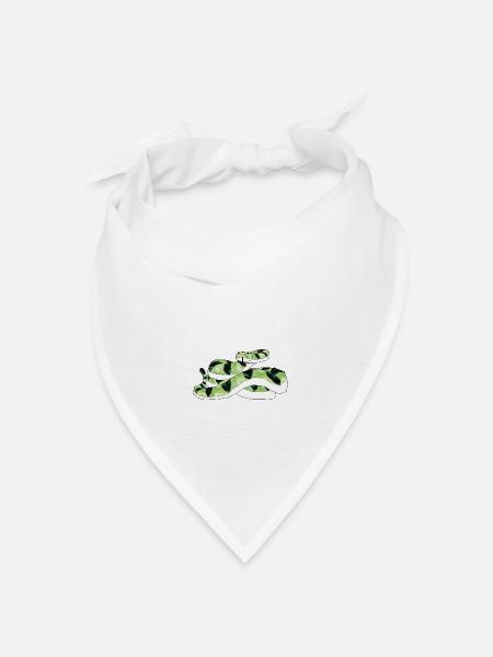 green Snake - Bandana Dreieckstuch - Weiß