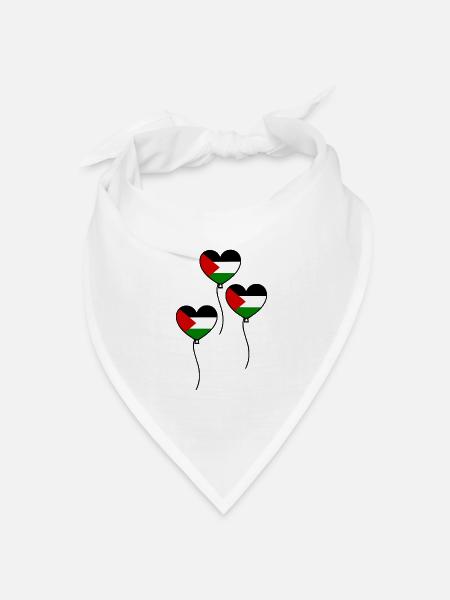 Palästina - Bandana Dreieckstuch - Weiß