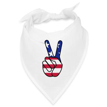 USA Victory - Bandana Dreieckstuch - Weiß - Vorne