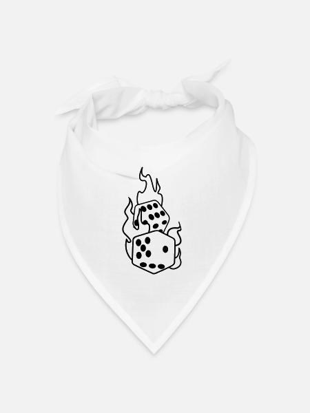 würfel - Bandana Dreieckstuch - Weiß