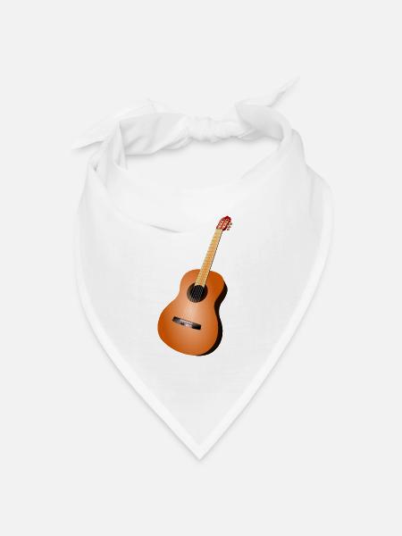Gitarre - Bandana Dreieckstuch - Weiß