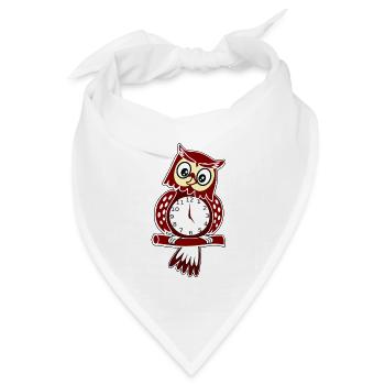 uhr zeit watch clock time hourglass sanduhr58 - Bandana Dreieckstuch - Weiß - Vorne