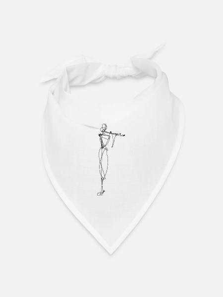 Flöte - Bandana Dreieckstuch - Weiß