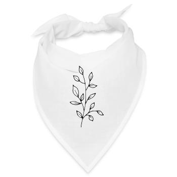 Ast Zweig Blatt Blätter Pflanze Natur Mistel Tanne - Bandana Dreieckstuch - Weiß - Vorne