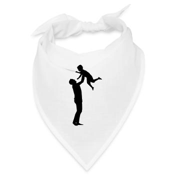 Vater Kind Set - Bandana Dreieckstuch - Weiß - Vorne