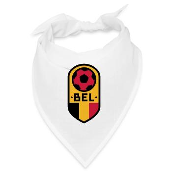 Belgien Fußball Abzeichen - Bandana Dreieckstuch - Weiß - Vorne