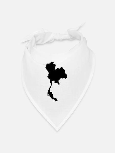 Thailand Silhouette Karte - Bandana Dreieckstuch - Weiß