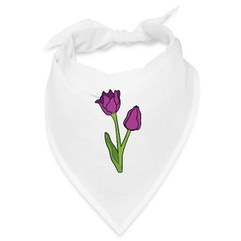 Tulpen - Bandana Dreieckstuch - Weiß - Vorne