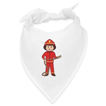 Feuerwehrmann - Bandana Dreieckstuch - Weiß - Vorne