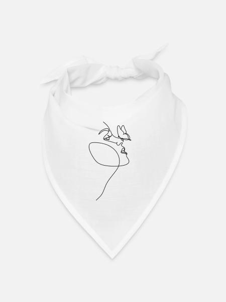 Lineart Schmetterling - Bandana Dreieckstuch - Weiß