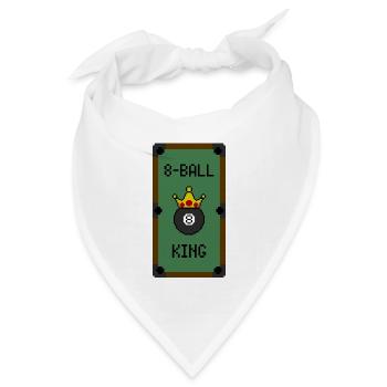 Retro 8-Bit 8-Ball King (Table) - Bandana Dreieckstuch - Weiß - Vorne