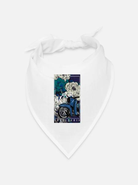 Schwalbe (blau) // Illustration - Bandana Dreieckstuch - Weiß