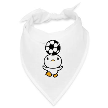 Ente spielt Fußball Kopfball Ball Kopf balancieren - Bandana Dreieckstuch - Weiß - Vorne