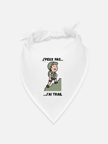 Ich kann nicht, ich habe Trail - Bandana Dreieckstuch - Weiß