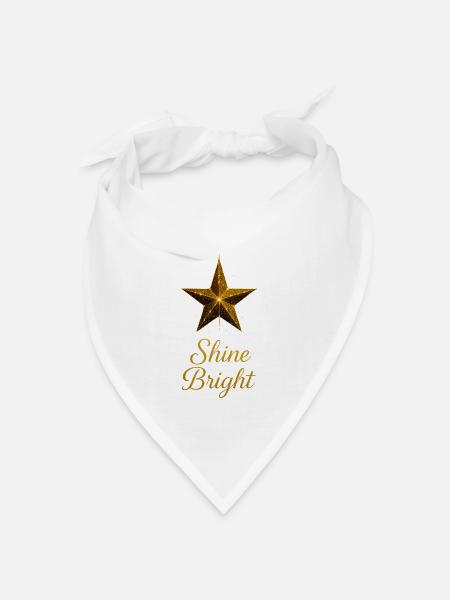 Goldener Stern Glanz - Bandana Dreieckstuch - Weiß