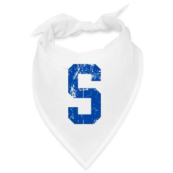 Retro Sportbuchstaben - Bandana Dreieckstuch - Weiß - Vorne