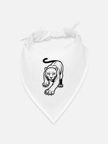 Panther - Bandana Dreieckstuch - Weiß