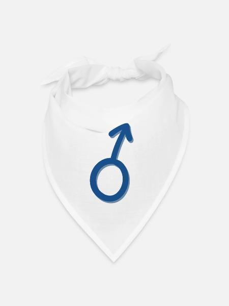 Minimalistisches Blaues Mars-Symbol - Bandana Dreieckstuch - Weiß