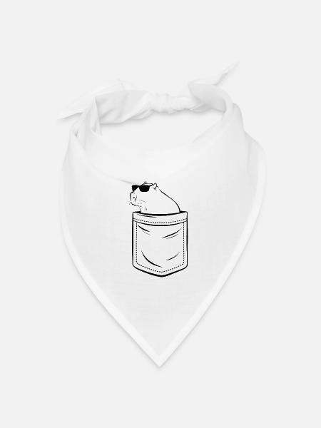 Mein Capybara in der Tasche - Brusttasche - Bandana Dreieckstuch - Weiß