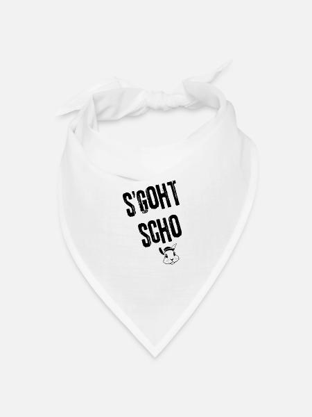 S'goht scho | Redewendung - Bandana Dreieckstuch - Weiß