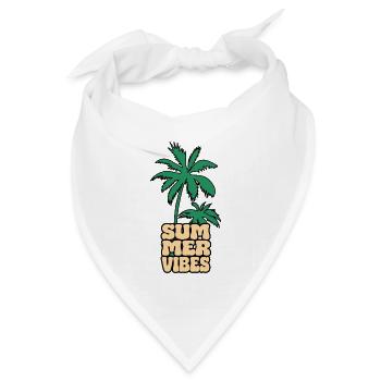 Summer Vibes Palme - Bandana Dreieckstuch - Weiß - Vorne