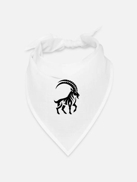 Sternzeichen Steinbock Tattoo - Bandana Dreieckstuch - Weiß