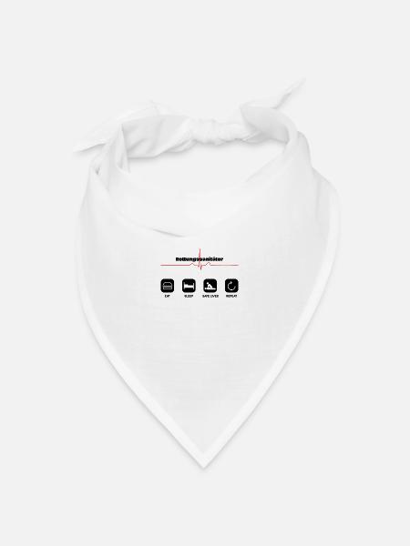 Rettungssanitäter Rettungsdienst Eat Sleep Repeat - Bandana Dreieckstuch - Weiß