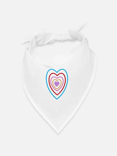 Herzen-Bild16 - Bandana Dreieckstuch - Weiß