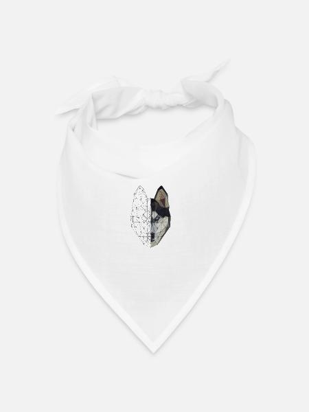 Husky Wolf Hund Welpe Tier - Low Poly geometrisch - Bandana Dreieckstuch - Weiß