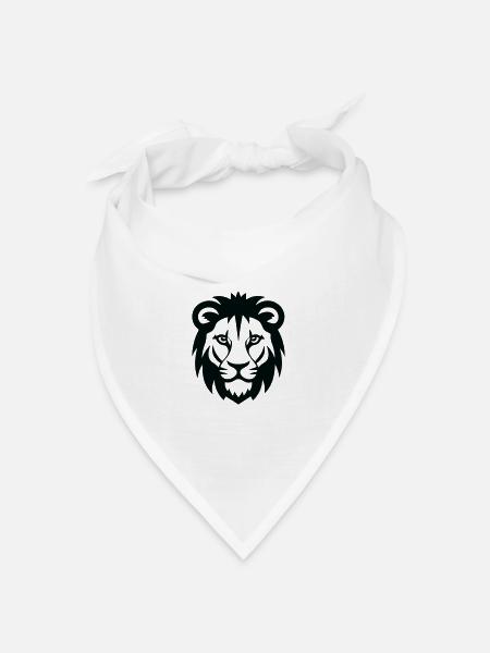 Löwenkopf - Bandana Dreieckstuch - Weiß