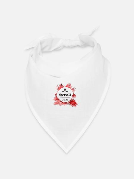 Hawaii 2025 Bunt - Bandana Dreieckstuch - Weiß