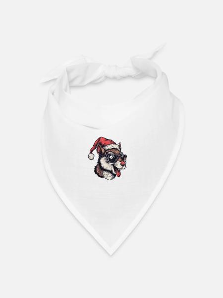 Eichhörnchen Weihnachten Lustig - Bandana Dreieckstuch - Weiß