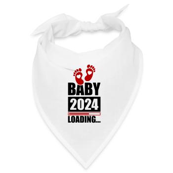 Baby 2024 Loading - Bandana Dreieckstuch - Weiß - Vorne