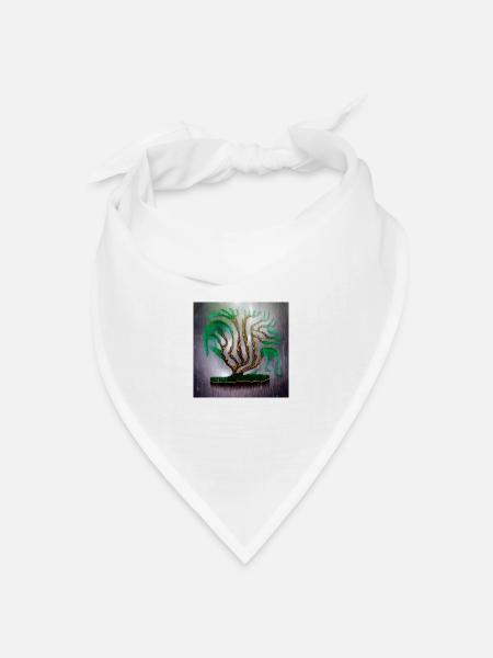 Alter Baum an regnerischen Sommertagen - Bandana Dreieckstuch - Weiß