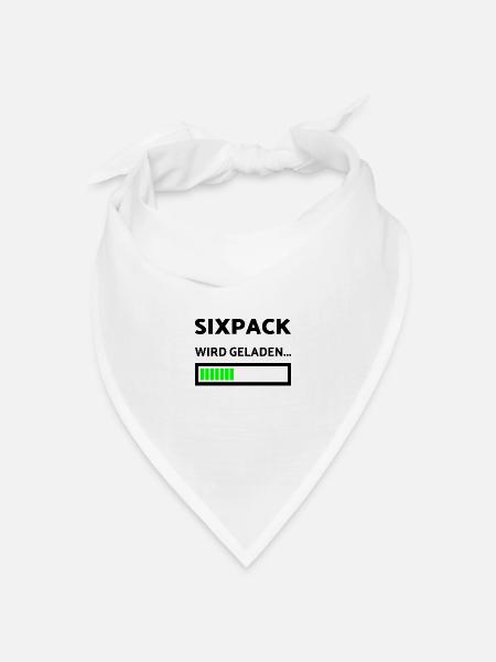 Sixpack wird geladen Sport Lustiges Training - Bandana Dreieckstuch - Weiß