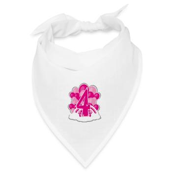 Vierter Geburtstag in Rosa. - Bandana Dreieckstuch - Weiß - Vorne