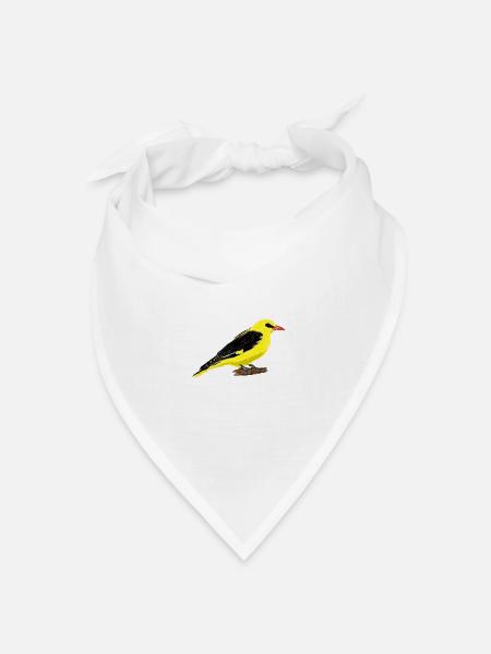 Pirol / Eurasian Golden Oriole I - Bandana Dreieckstuch - Weiß