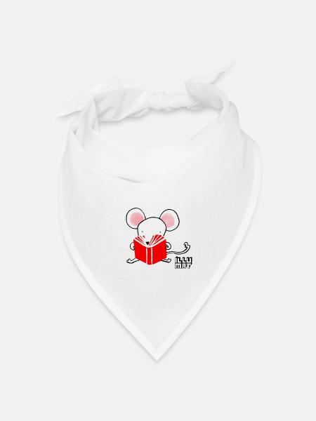 Kleine Leseratte - Bandana Dreieckstuch - Weiß