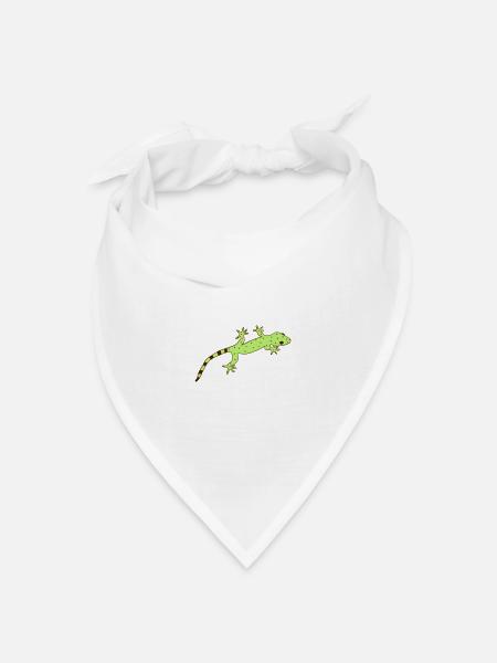gestreifter Gecko - Bandana Dreieckstuch - Weiß