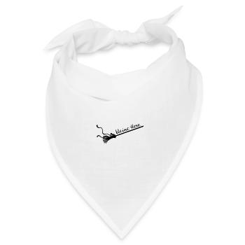 Kleine Hexe Besen - Bandana Dreieckstuch - Weiß - Vorne