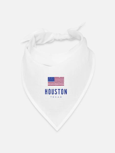 Houston /// Texas - Bandana Dreieckstuch - Weiß
