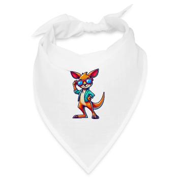 Kangaroo Comic Sonnenbrille - Bandana Dreieckstuch - Weiß - Vorne